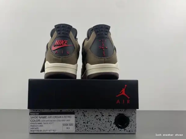 Cheap LY Retro 4 Air TS Jordan AJ4-882335 Travis x Scott Brown 0212